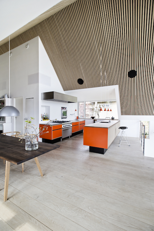 Orange farver i køkkenet