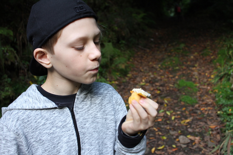 Malthe nyder sin første vilde passionsfrugt