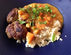 Kalvekødboller med frisk mynte og ingefær