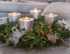 Adventskrans med olielys