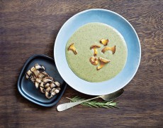 Squashsuppe med kantareller